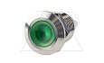 Индикатор FM12L, зеленый, LED 24VAC/DC, 12mm, винт. зажим, нерж. сталь, IK10, IP67 от интернет-магазина amperkin.by