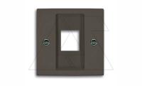 Basic 55 - Лицевая панель с суппортом для 1-го разьема Modular Jack (шато-черный)