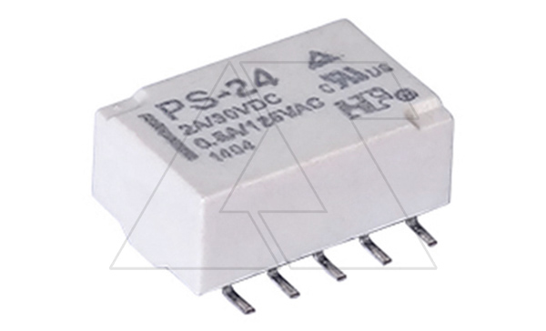 Реле PS-24, 2CO, 2A(30VDC)/0.5A(125VAC), AgPd/Au, 24VDC, SMD, для печатных плат, растр 2.54mm, IP67