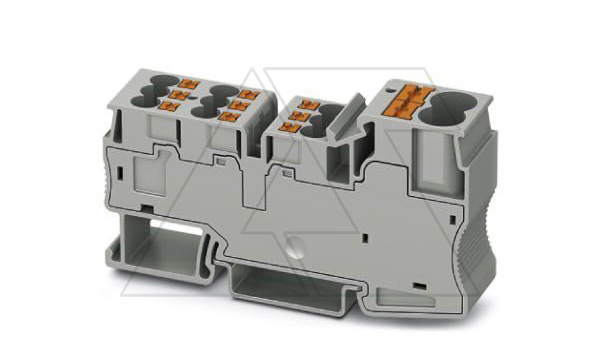 Клемма потенциальная PT 2X10/9X4 /18,5mm, push-in, 2 присоед. x10mm2, 9 присоед. x4mm2, 57A, 800V, серая
