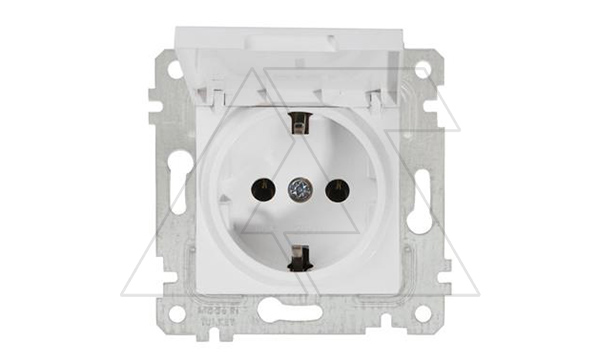 Rita - Розетка 2P+E, с крышкой, белый
