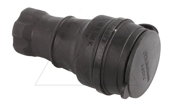 Tena - Розетка 2P+E с крышкой IP44, переносная, черный