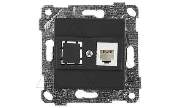 Rita - Розетка 1хRJ-45 кат. 6 UTP, черный мат