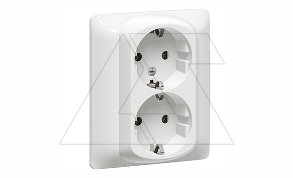 Galea Life - Розетка 2х2P+E нем.стд. в сборе, White