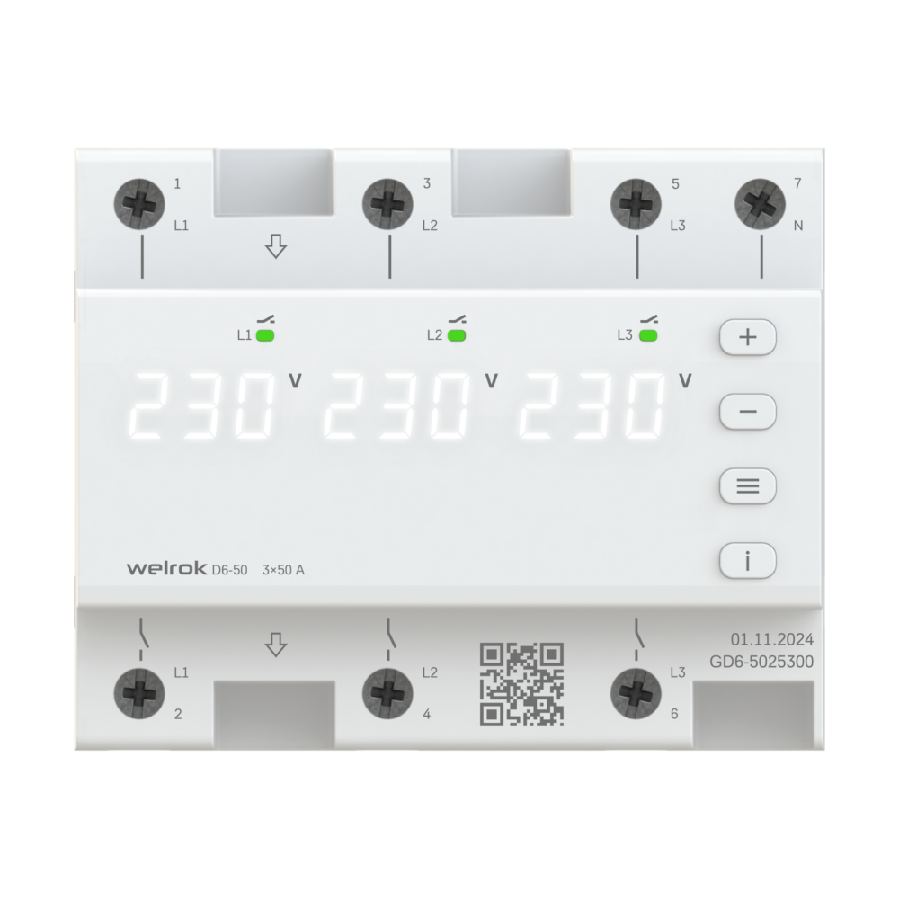 Реле напряжения Welrok D6-50