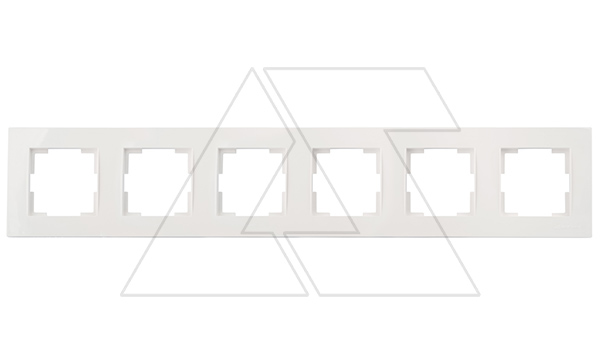 Rita - Рамка 6 постов, горизонтальный монтаж, белый