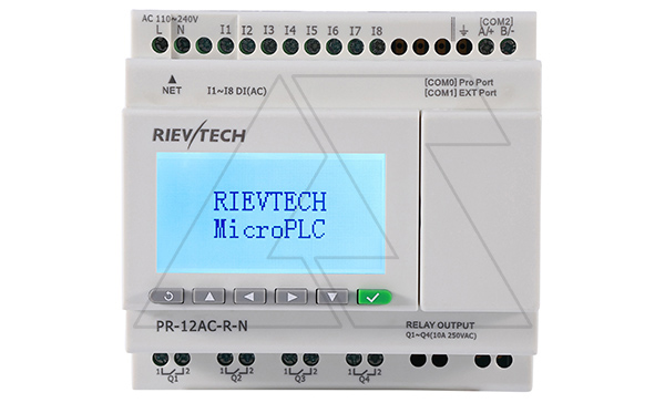 Программируемый логический контроллер PR-12AC-R-N, 110_240VAC, 8DI, 4RO, RTC, SD, RS485, Ethernet, ЖКИ Программируемый логический контроллер PR-12AC-R-N, 110_240VAC, 8DI, 4RO, RTC, SD, RS485, Ethernet, ЖКИ