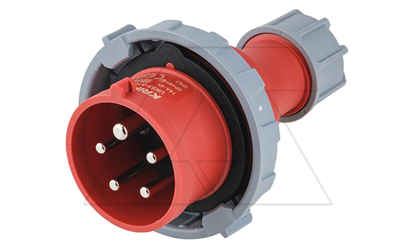 Разъем пром. силовой CEE кабельный, штекер, 16A, 3P+N+E 6h, 346_415VAC 50/60Hz, IP67, серия Hexie