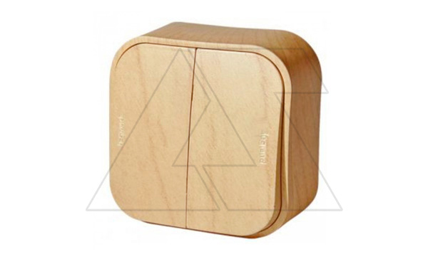 Quteo - Выключатель двухклавишный (дерево) (стикерованный)