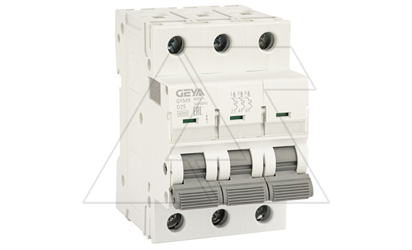 Авт. выключатель GYM9-3P-25D, 3P, 25A, хар-ка D, 6kA, 3M