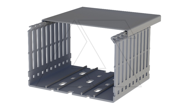 Перфокороб KKD 1208, органайзер для шкафов, 120x80х2000мм (ШxВхД), RAL 7030, серый