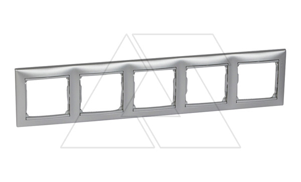 Valena - Рамка 5 постов верт/гориз, алюминий