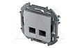 Inspiria - Розетка 2хRJ-45 UTP CAT5E (алюминий) от интернет-магазина amperkin.by
