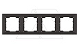 Daria - Рамка 4 поста, к механизмам серии 21, горизонтальный монтаж, черный мат от интернет-магазина amperkin.by