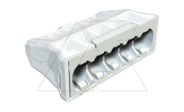 Клемма 61 525 LGR 5-контактная, до 2,5мм², 24A, 450V, серый, полиамид