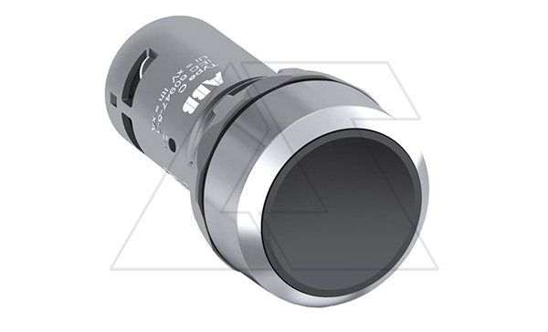 Кнопка CP2-30B-01, черная, с фиксацией, 1NC, 1A, IP66, хром металл, 22mm