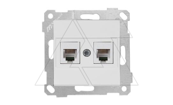 Rita - Розетка телефонная 2хRJ-12, белый