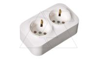 Quteo - Розетка 2x2P+E нем. стд. со шторками, белая