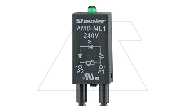 Модуль AMD-ML1, варистор + зеленый LED, 240VAC/DC, черный, для SRU, SKF14, SKC, SKB, STB, SRC*-E, SRB, GZT, GZM, GZS, GZMB, ES32