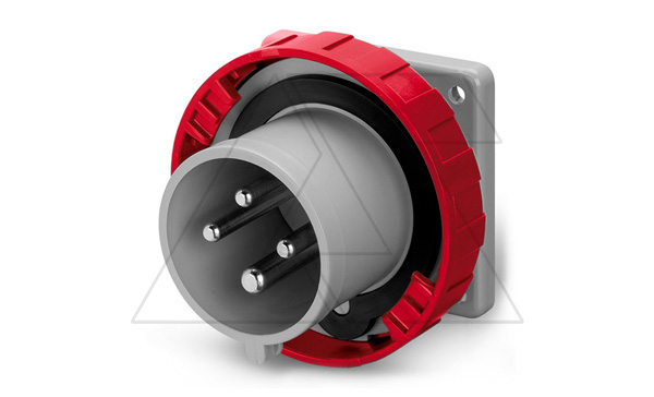 Разъем пром. силовой CEE встраиваемый, штекер, 16A, 3P+E 6h, 380_415VAC 50/60Hz, уст. 75x75mm, IP66/IP67/IP69, серия OPTIMA