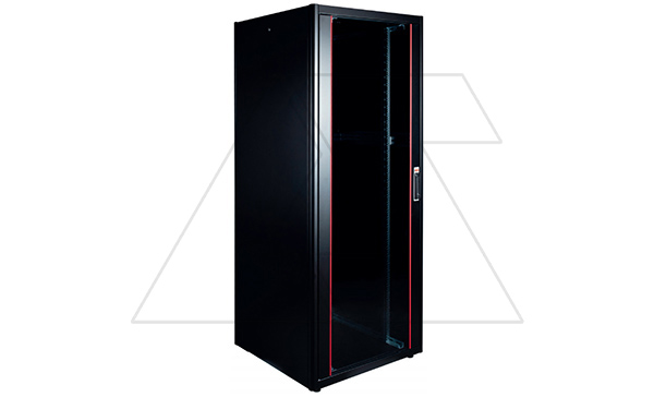 Щит телекоммуникационный 19", 22U, ВxШxГ 1121x600x800мм, DYNAmic Basic, напольный, перед. дверь стекло, задняя глухая металлич., черный