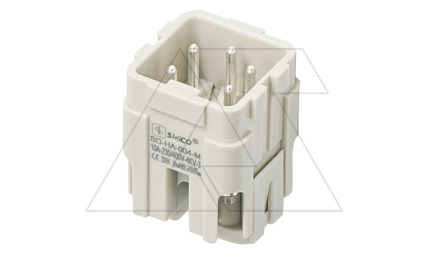 Вставка контактная, размер H3A, тип вилка, 4P+PE, 10A, 230/400V, винтовой зажим