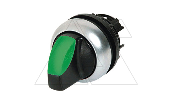 Переключатель I-0-II (60o, возвр.) с зел. рукояткой с подсв. Titan M22-WLK3-G, IP67