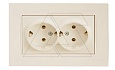 Rita - Розетка двойная 2x2P+E, (в комплекте с рамкой), сл.кость от интернет-магазина amperkin.by