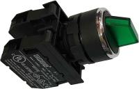 B-SL30-G-IP50-(BA-B1-B1) Переключатель пластиковый на 3 положения (2-0-1) 60° с фиксацией 2НО зелены