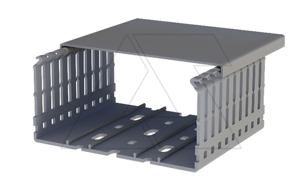 Перфокороб KKD 1206, органайзер для шкафов, 120x60х2000мм (ШxВхД), RAL 7030, серый