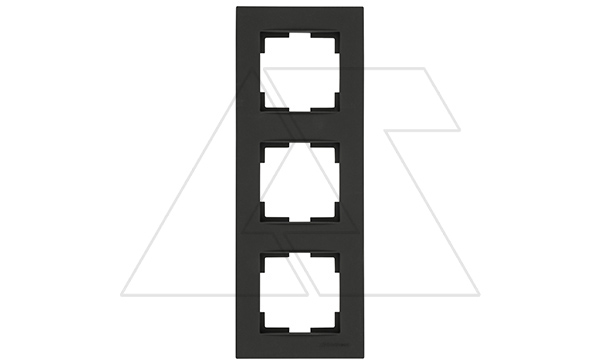 Rita - Рамка 3 поста, вертикальный монтаж, черный мат