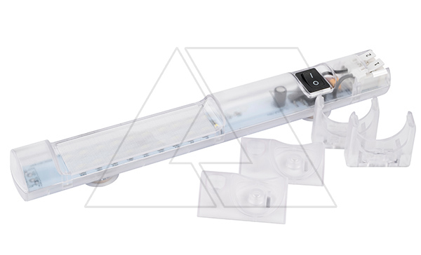 Светильник светодиодный STL 3W 24VDC 300Lm с выкл., крепл. винт/магнит/клипса, 252х32мм, пружинная клемма