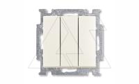 Basic 55 - Выключатель трехклавишный (шале-белый)