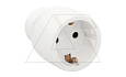 Розетка 16А 2Р+Е нем. стд., прямой каб. ввод, пластик, белый от интернет-магазина amperkin.by