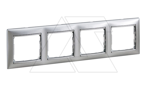 Valena - Рамка 4 поста верт/гориз, алюминий