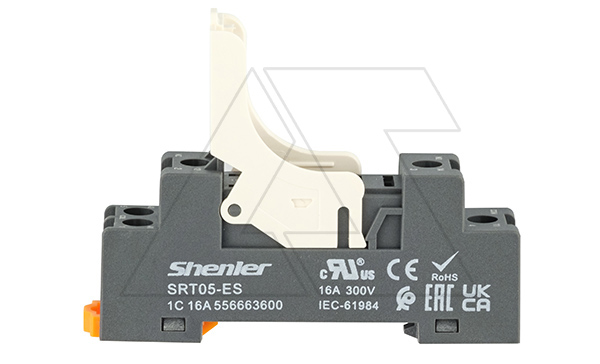 Цоколь SRT05-ES+SR20L, 16A(300V), с фиксатором, винтовой зажим, черный, на рейку DIN35/панель, для RFT1CO, 46.61, G2R-1, KRI1