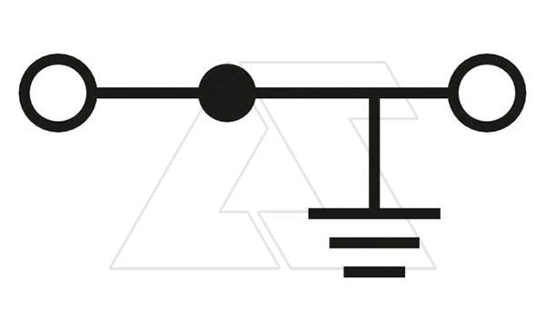 Клемма защитного проводника CXSG4 /6x45,9mm, пружинная, бок. ввод, 2 присоед., 4(max 6)mm2, желто-зеленая