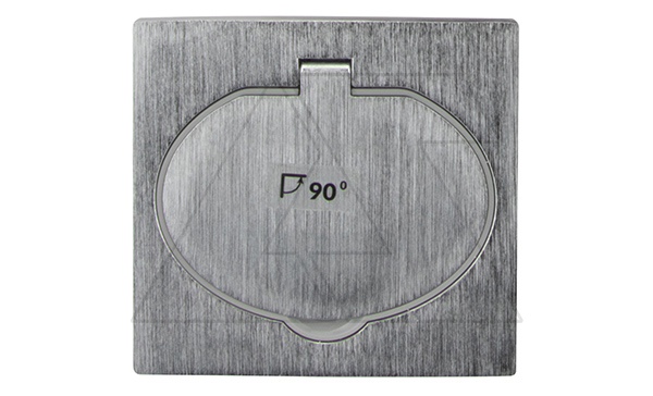 Розетка встраиваемая 16A, 2P+E, защитные шторки, IP44, цвет нерж. сталь