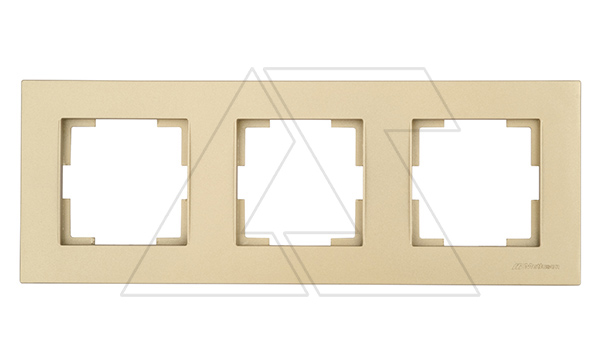 Rita - Рамка 3 поста, горизонтальный монтаж, золото доре
