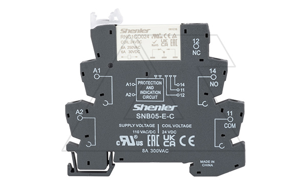 Реле интерфейсное RNC1CO024 с колодкой SNB05-E-C, винтовой зажим, 1CO, 6A(250VAC), 110VAC/DC, LED, W=6.2mm