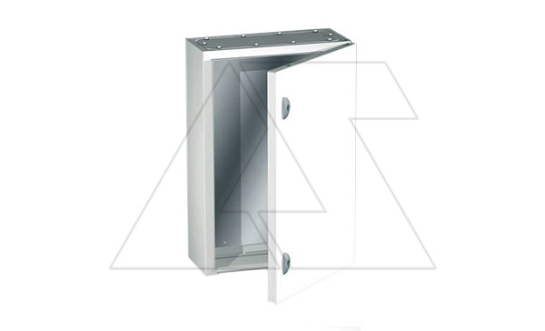 Щит моноблочный 600x600x300мм (ВxШxГ) с монтажной панелью и 2-мя панелями каб. ввода (сверху и снизу), RAL7035, IP55