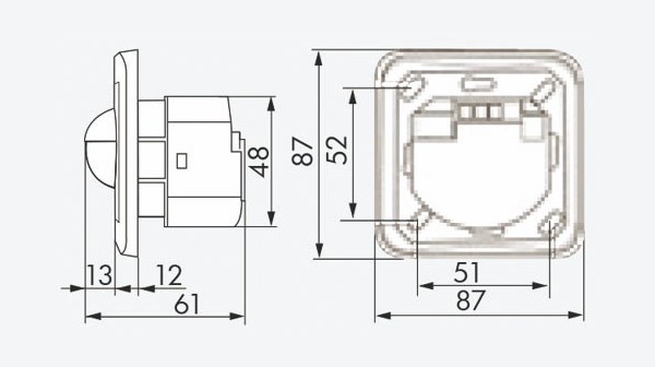 Датчик движения B.E.G. Indoor 180-SC с рамкой
