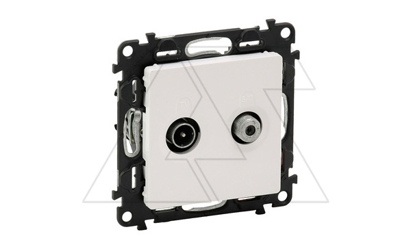 Valena Life - Розетка TV-SAT двухкабельная 5-862MHz/950-2400MHz, белая (инд. упаковка)