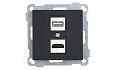 21 - Розетка HDMI + USB Type A, для передачи данных, черный мат от интернет-магазина amperkin.by