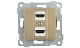 Rita - Розетка 2xHDMI, золото доре от интернет-магазина amperkin.by