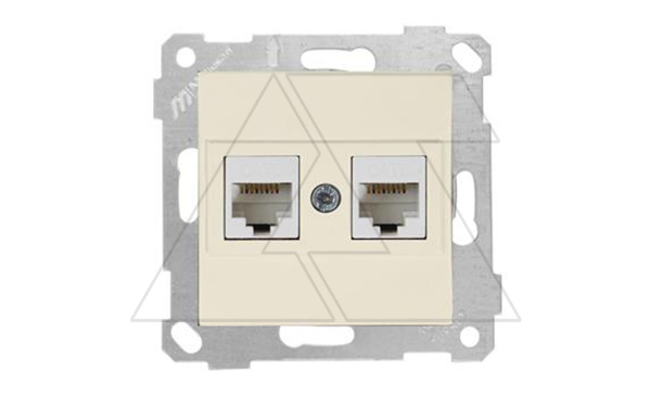 Rita - Розетка 2хRJ-45 кат. 6 UTP, сл.кость