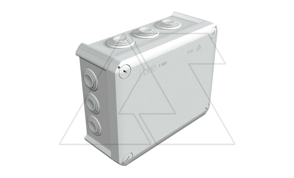 Коробка распред. T 160 без клемм, IP66, 190х150х77мм, 7хМ25, 5хМ32, серый, полипроп. армир.стекловол
