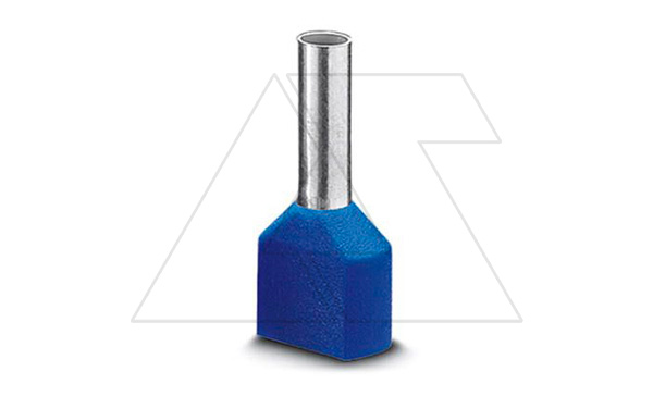 Кабельный наконечник AI-TWIN 2X 2,5 - 10 BU изолированный, двойной, сечение 2,5mm2, длина 10mm, синий (упак. 100шт.)