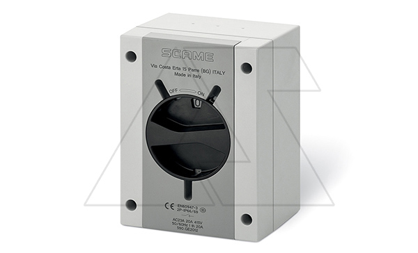 Выключатель нагрузки, 3P, 20A (18A AC3), 690VAC, габ. Y1, черная блок. рукоятка, в пластм. корпусе IP66/IP69, ISOLATORS