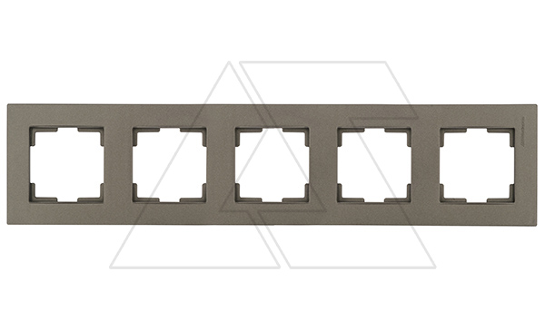 Rita - Рамка 5 постов, вертикальный монтаж, дымчатый